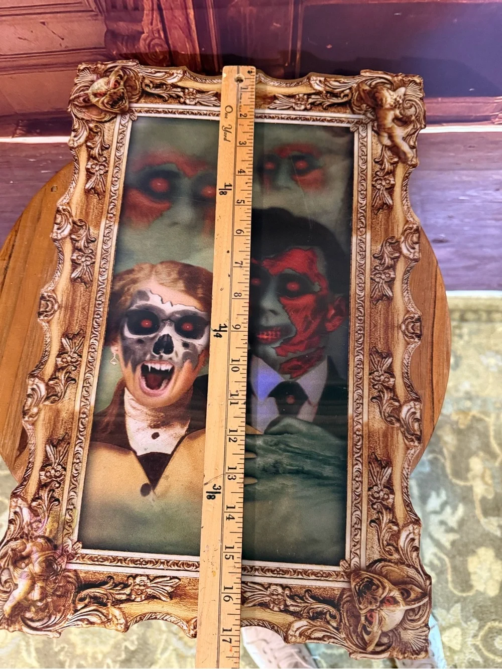 Halloween Lenticular Haunted Portrait Decorative Daux Frame Gothic Haunting
